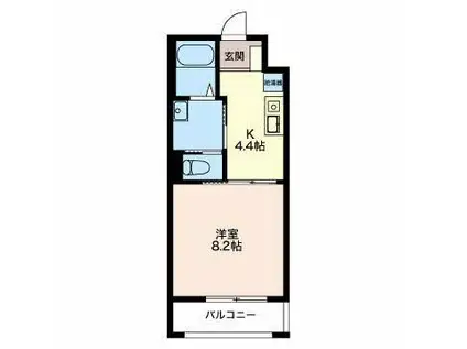 赤田南ハイツ(1K/1階)の間取り写真