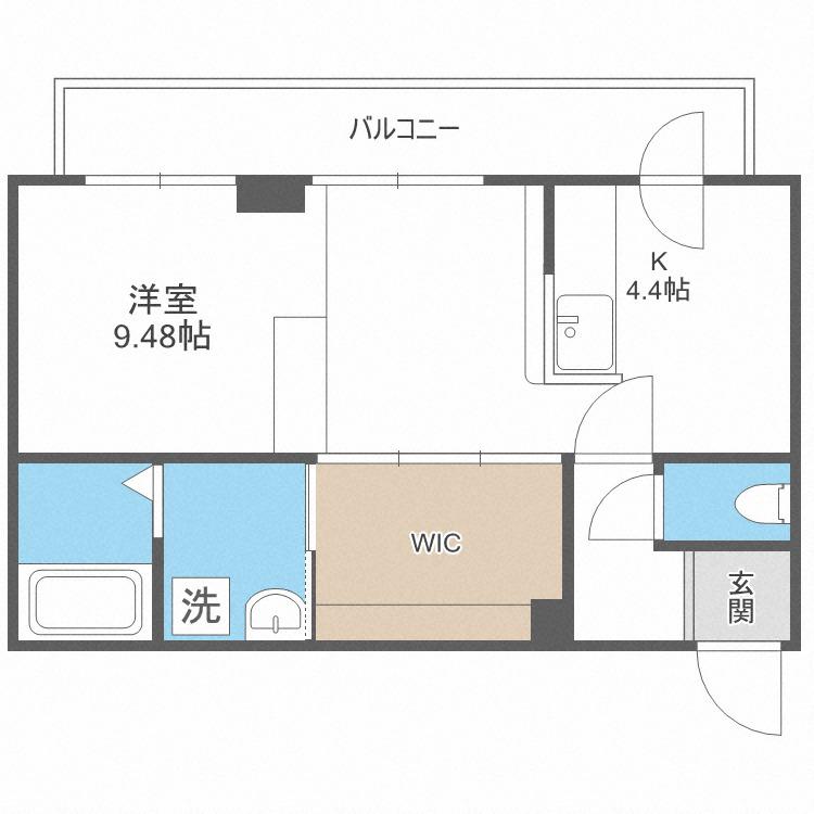 カレラ伏見(1LDK/4階)の間取り写真