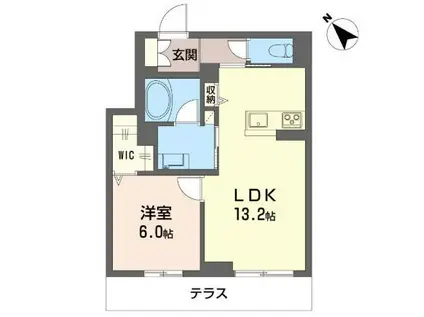 アベニールテラス浦和美園(1LDK/1階)の間取り写真