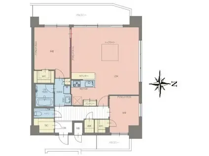 プレジオ梅田(2LDK/15階)の間取り写真