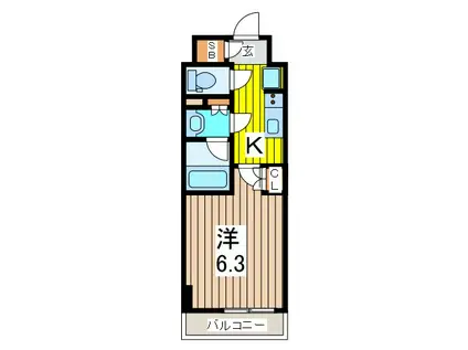 HF川口駅前レジデンス(1K/8階)の間取り写真
