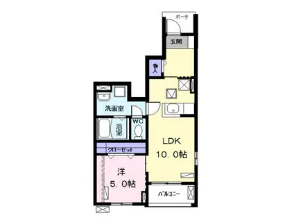 カーサみやびVI(1LDK/1階)の間取り写真