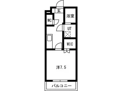 ポルトフィーノ長岡(1K/2階)の間取り写真