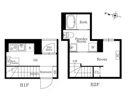 プレニーズ護国寺PREMIER(1DK/B2階)の間取り写真