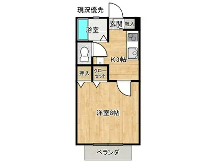 ウェル・アポインテッド(1K/1階)の間取り写真