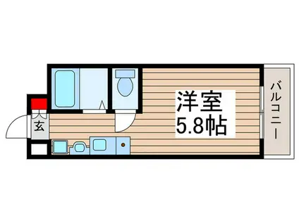 テラスレジデンス津田沼(ワンルーム/2階)の間取り写真