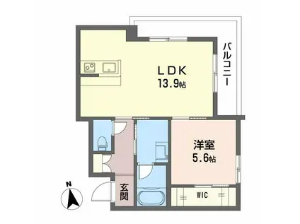 ディアマント番町(1LDK/3階)の間取り写真
