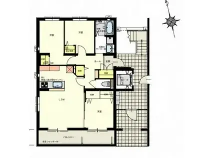 SHANGRI-LA旭園(3LDK/1階)の間取り写真