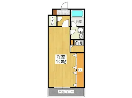 VENT VERT35(ワンルーム/1階)の間取り写真