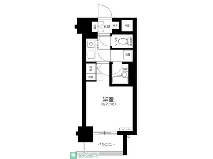 ファミール芝公園グランスイート ラ・ヴィル(1K/4階)の間取り写真