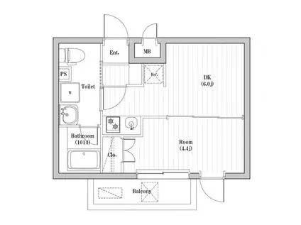 アーバンパーク東向島(1LDK/4階)の間取り写真