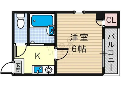 グローハイツ松崎町(1K/5階)の間取り写真