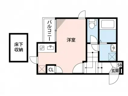 CB福津リンド(1K/2階)の間取り写真