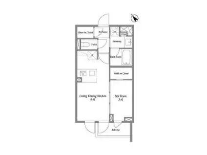 LA PERLA ICHIGAYA-SADOHARACHO ラ ぺルラ(1LDK/1階)の間取り写真