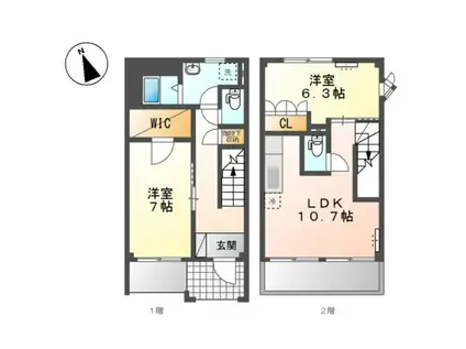 グレイスサンハイムII(2LDK/1階)の間取り写真