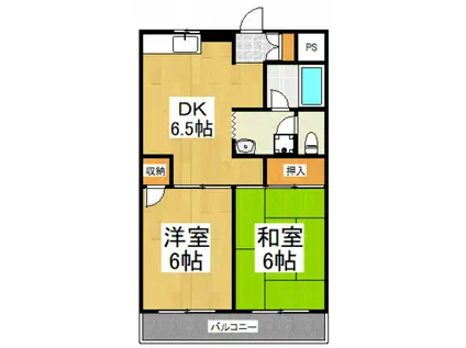 サンフラワーハイツ(2DK/3階)の間取り写真