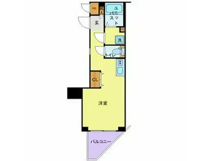 シンシア千駄木(ワンルーム/9階)の間取り写真