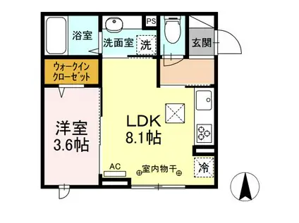 ときわぎ3(1LDK/1階)の間取り写真