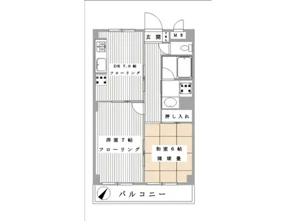 サンクレスト和田町(2DK/2階)の間取り写真