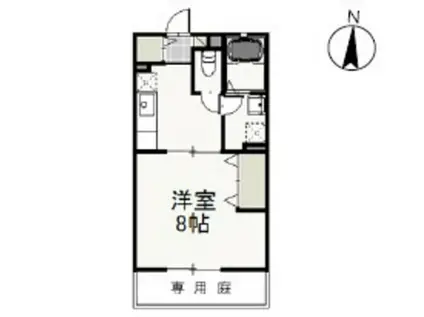 クライン・ブリュッケC(1K/1階)の間取り写真