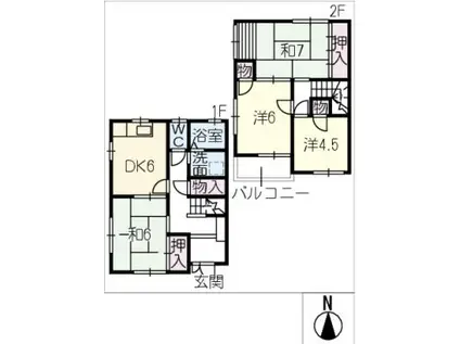 春の窓辺とカプチーノ(4DK/1階)の間取り写真