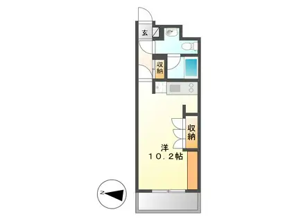 ドゥーエ大須(ワンルーム/13階)の間取り写真
