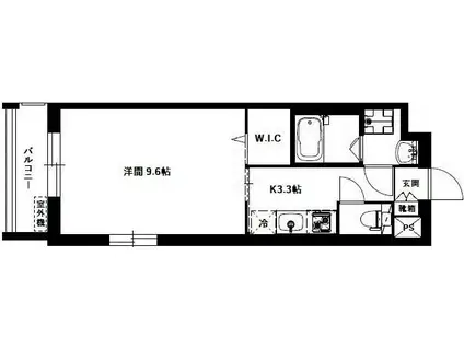 ビリーヴヒルズII(1K/2階)の間取り写真