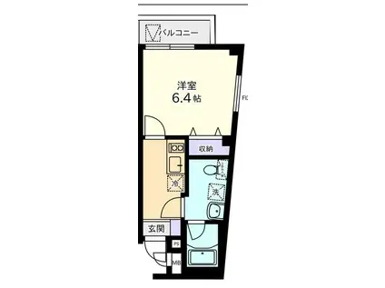 クレシェンド田端(1K/3階)の間取り写真