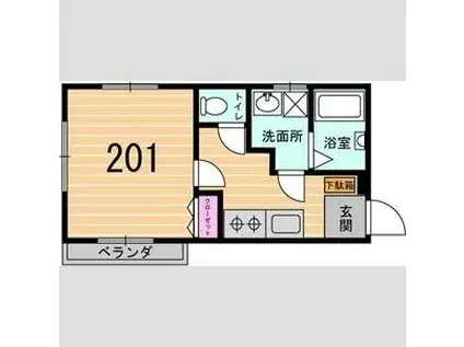 メゾンイクタ(1K/2階)の間取り写真