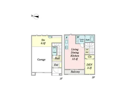 横沼町ガレージハウス(1LDK/1階)の間取り写真