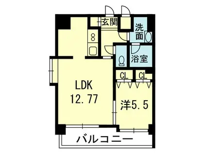 SCHEIN COAT神水(1LDK/4階)の間取り写真