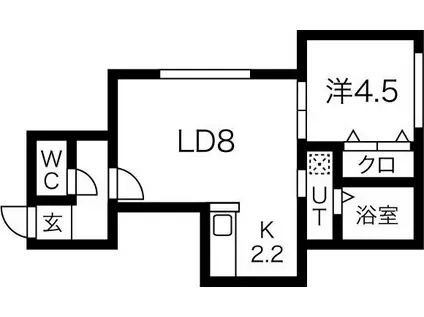 ラ・アクシアIV(1LDK/1階)の間取り写真