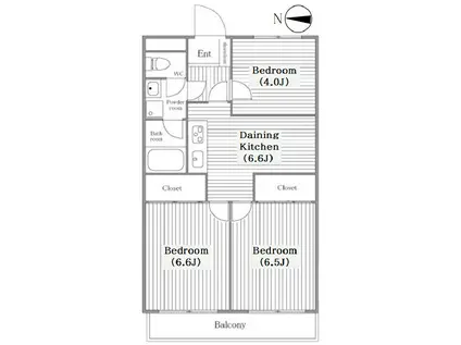 GREEN HILLS グリーンピア青葉台I(3DK/3階)の間取り写真