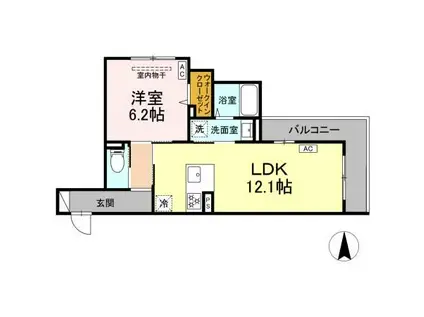 セレスティア中野上高田(1LDK/2階)の間取り写真