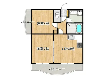 ジェイ・ジルB(2LDK/3階)の間取り写真