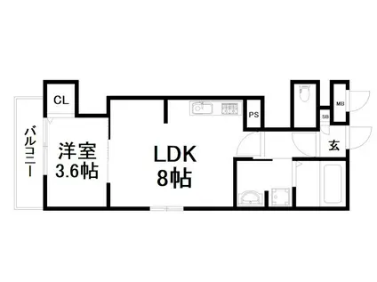 シエーナ御前五条(1LDK/1階)の間取り写真