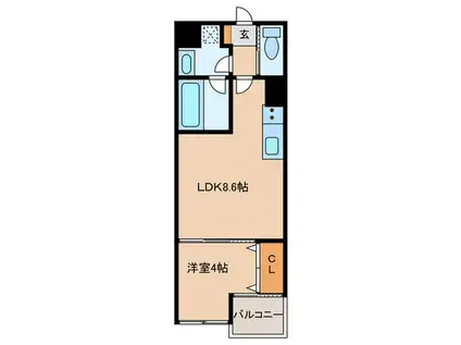 GARDEN(1LDK/1階)の間取り写真