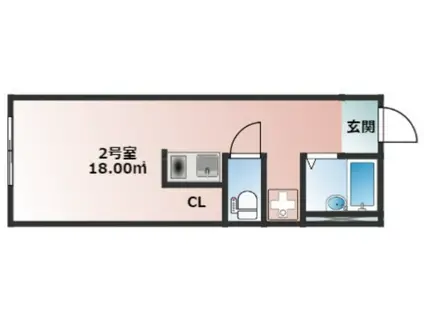 ダブリューケーコートワタナベソウ(ワンルーム/2階)の間取り写真