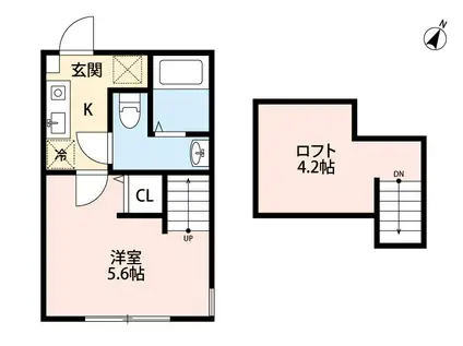 THE HOUSE八王子東中野(1K/1階)の間取り写真