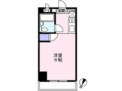 アクトピア横浜鶴見1(ワンルーム/1階)の間取り写真