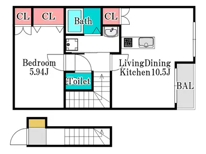 MYESATE旭本町(1LDK/2階)の間取り写真