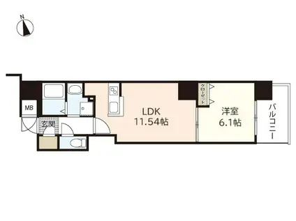 デュレーヴ国泰寺(1LDK/12階)の間取り写真