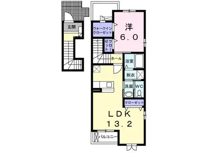 PINEDROPB(1LDK/2階)の間取り写真