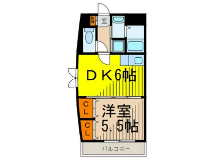 パークタウンI(1DK/9階)の間取り写真