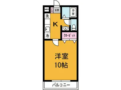 天久保マンション(1K/2階)の間取り写真