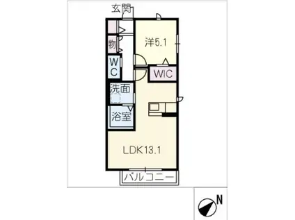 エフヴェール(1LDK/2階)の間取り写真