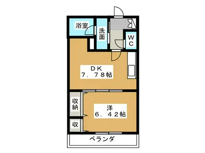 アネシス登呂(1DK/1階)の間取り写真