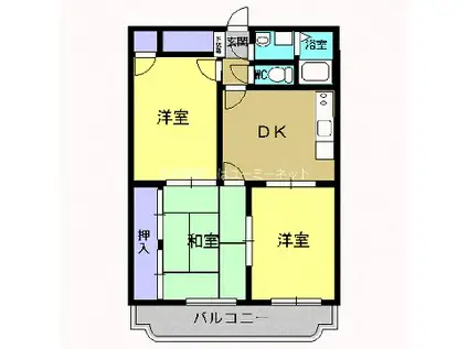 パークサイドドリーム(3DK/3階)の間取り写真