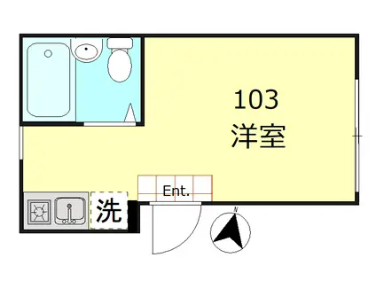 アーバンフラット要町(ワンルーム/1階)の間取り写真