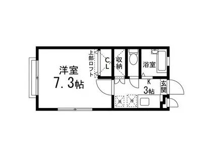 メイプルフォレスト(1K/1階)の間取り写真